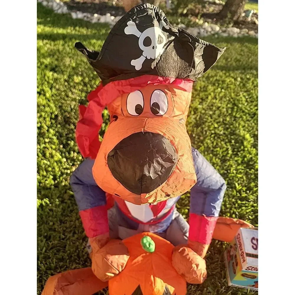 Scooby Doo Halloween Pirate Pumpkin‎ 3 Ft Air-Blown Inflatable Gemmy